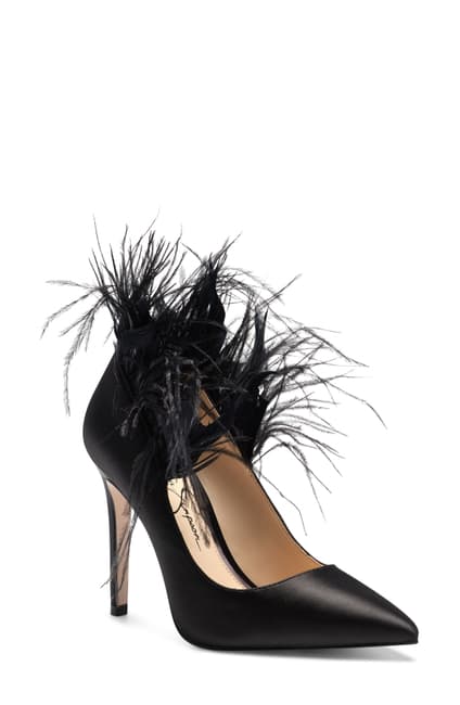 Black feather heel
