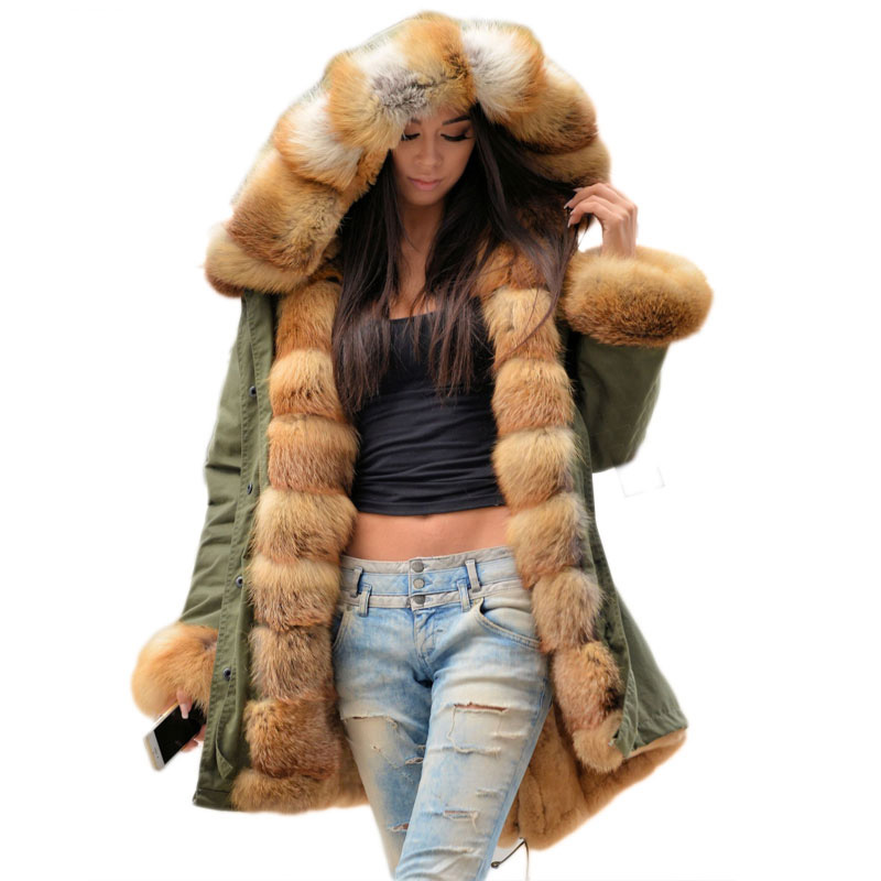 Women Parka fur hooded coat