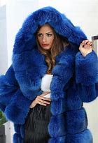 Women Blue Fur Jacket
