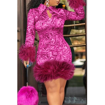 Pink Fur Dress