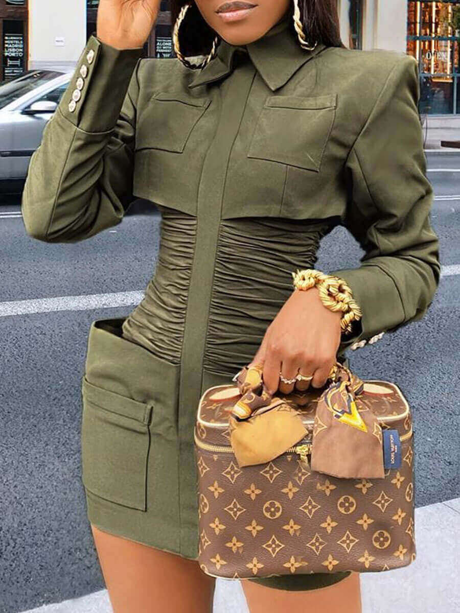 Army Green Casual dress