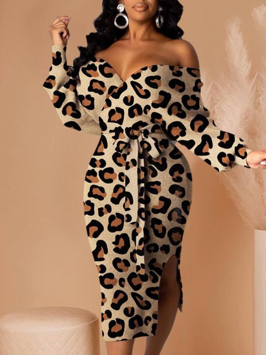 Off The shoulder Leopard Dress