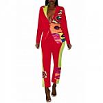 Red Two Piece Pants Suit