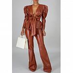 Two Piece Brown Pants Suit
